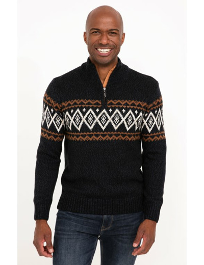 Pull Jacquard Col Montant