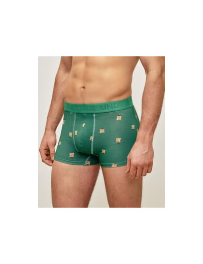 Boxer vert en coton motifs oursons