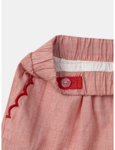 Short chambray rouge