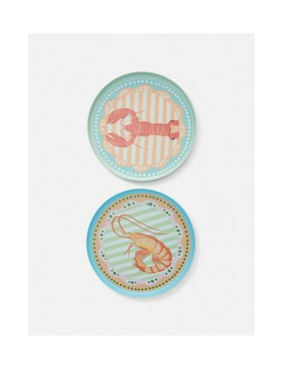 Lot de 2 petites assiettes fruits de mer