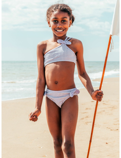 Maillot de bain deux pièces imprimé vichy