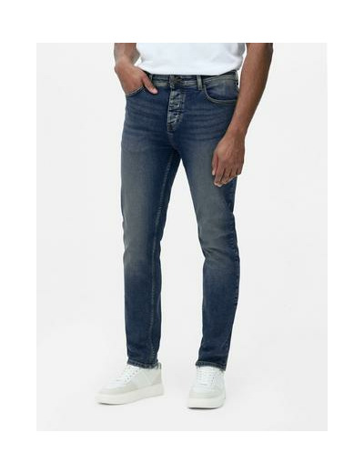 Jean coupe slim à taille mi-haute