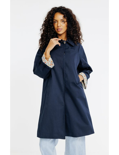 Trench en coton à doublure fantaisie