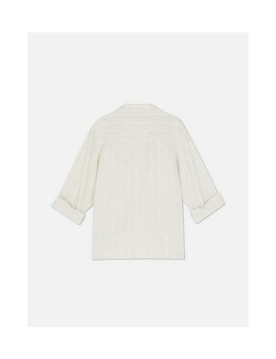 Chemise à col grand-père et manches retroussées