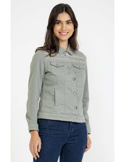 Veste en coton viscose brodée