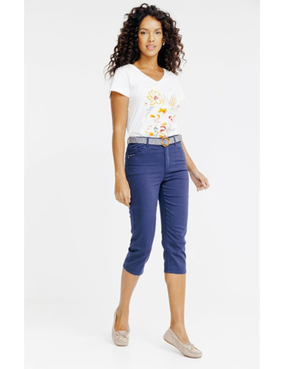 Pantalon corsaire avec ceinture