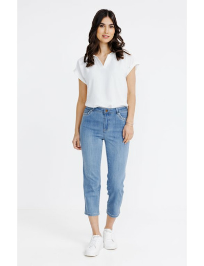 Corsaire en denim brodé