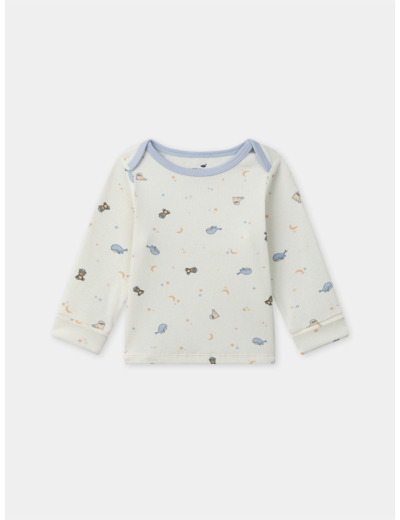 Pyjama écru imprimé animaux Bébé Garçon