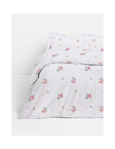 Parure de lit double à motif floral point de croix