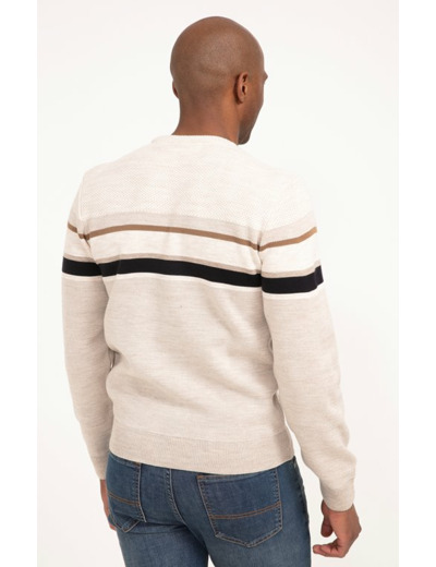Pull col rond rayé Acacia