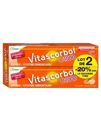 Vitascorbol C 1000 Comprimés Eff 2 Tubes De 20 Nd