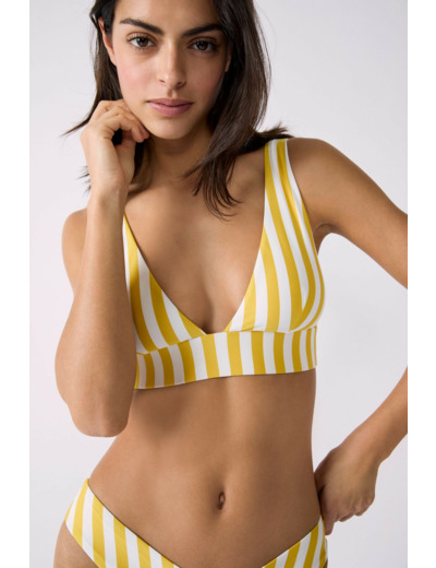 Triangle foulard sans armatures rayé haut de maillot