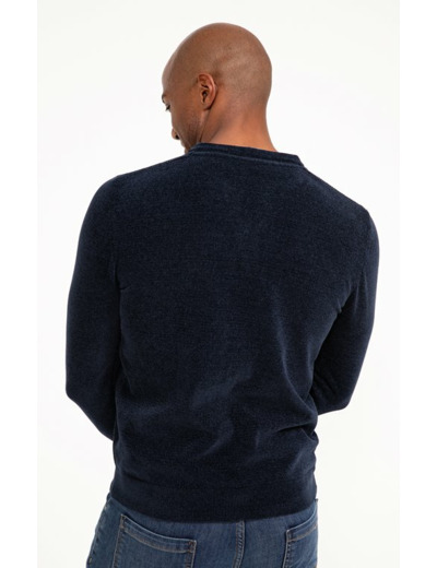 Pull col tunisien chenille