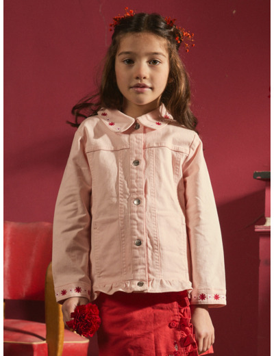 Veste en jean rose