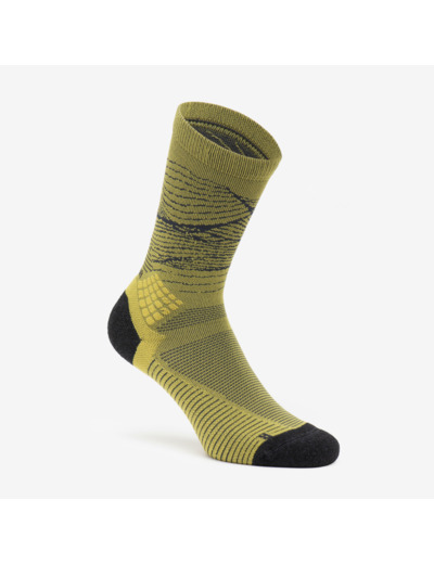 Chaussettes randonnée - hike 500 high trendy khaki et gris x2 paires