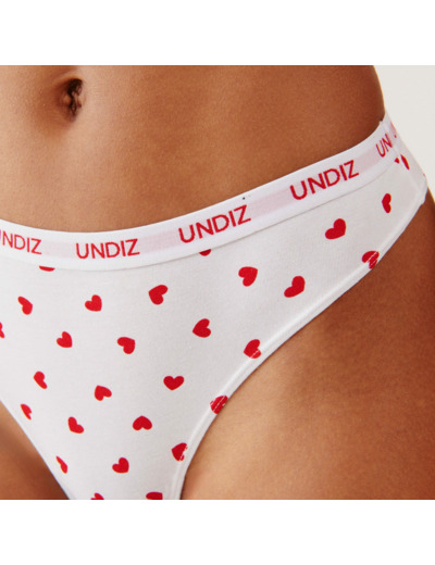 String en coton à motifs coeurs