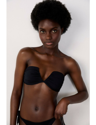 Bandeau coques fines bretelles amovibles haut de maillot