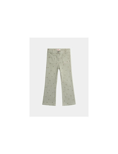 Pantalon kaki imprimé cœur pour fille