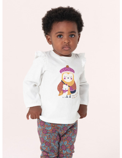T-shirt manches longues à animation hibou