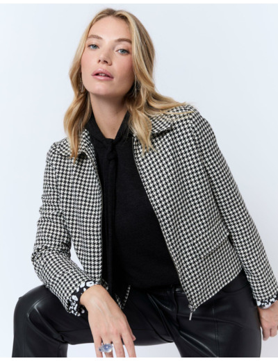 Veste courte jacquard NOIR Femme