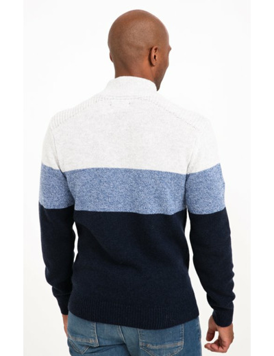 Pull Col Montant Rayé