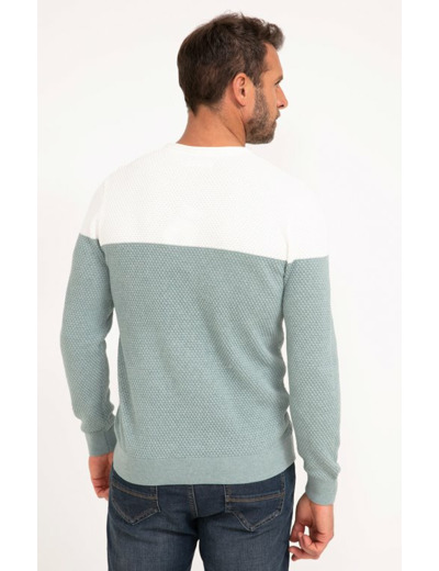 Pull col rond rayé Big