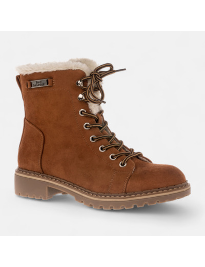 Bottines à lacets Femme cognac