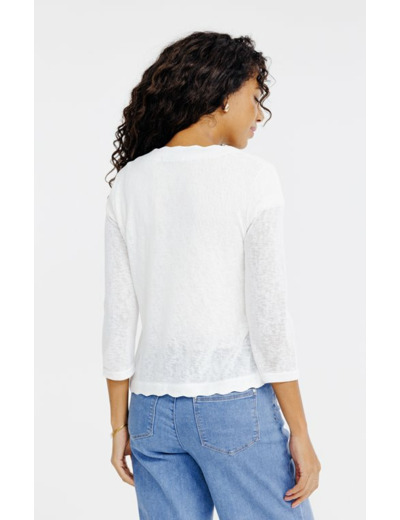 Cardigan détails festonnés