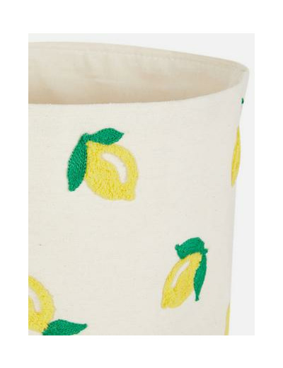 Panier de rangement souple à motif citrons touffeté