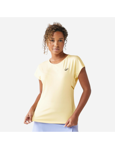 T-shirt tennis col rond dry femme - TTS DRY F Jaune