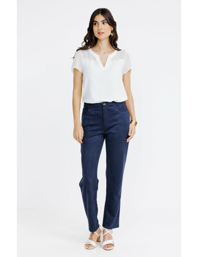 Pantalon 5 poches en suédine