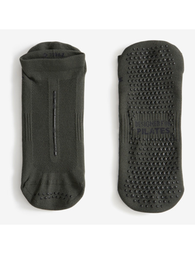 Chaussettes antidérapantes fitness femme - 500 Vert foncé