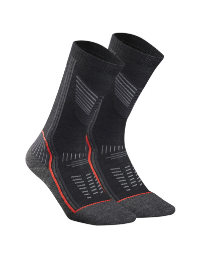 Chaussettes de randonnée chaudes, SH900 Mountain Mid gris