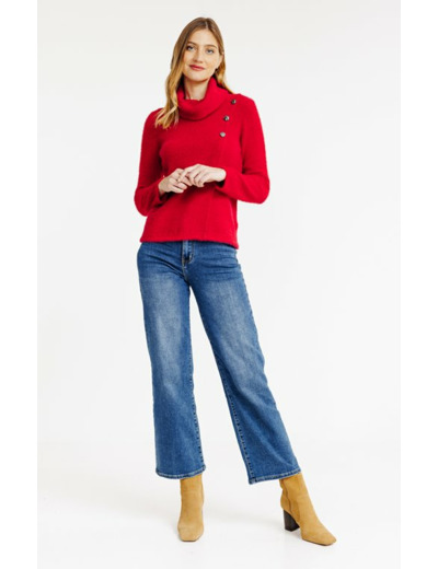 Pull avec fausse plaquette de boutonnage