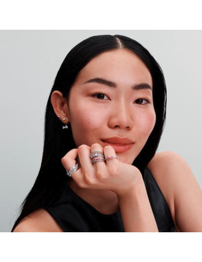 Bague Noeud Rose Scintillant