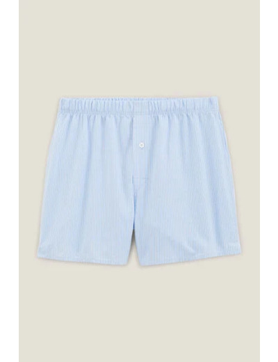 Caleçon rayé en coton - Bleu