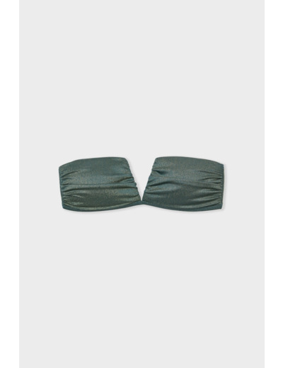Bandeau coques fines bretelles amovibles haut de maillot irisé