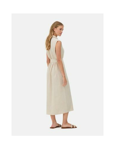 Robe chemise mi-longue à ceinture