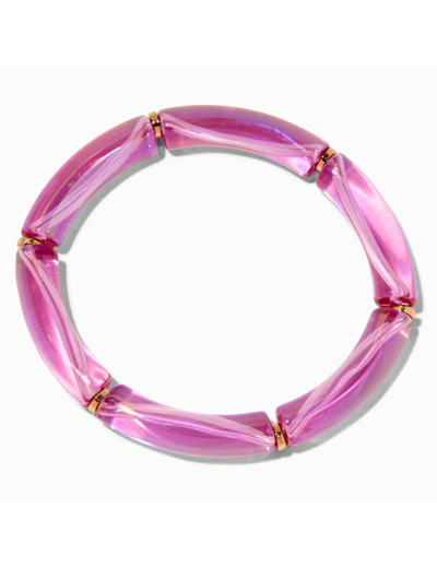 Bracelet élastique tubulaire iridescent violet