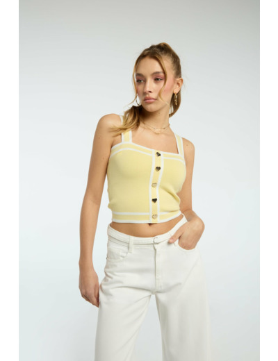 Top en tricot avec boutons