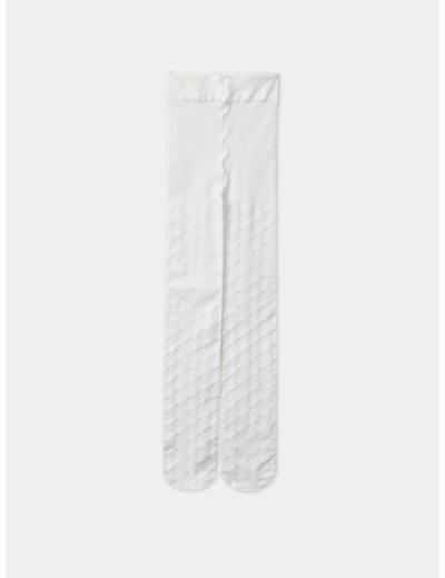 Collants microfibre écru à coeur