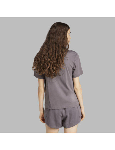 T-shirt de fitness en coton femme, gris