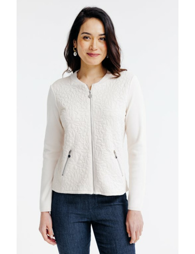 Cardigan bi-matière