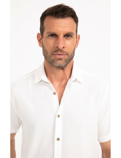 Chemise manches courtes Crepon