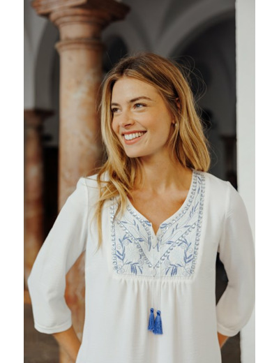 Tunique unie avec plastron