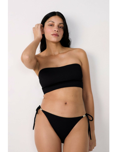 Bandeau haut de maillot à nouer détails perles