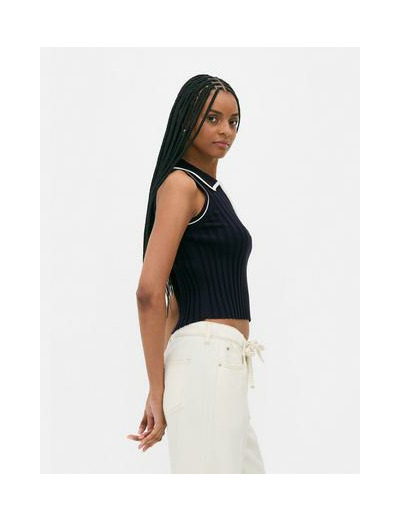 Polo sans manches à finitions contrastées