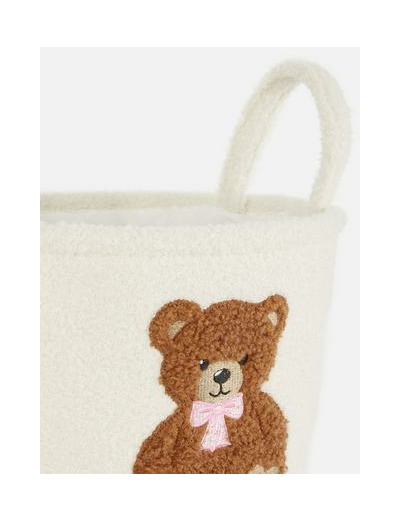 Panier de rangement tufté à motif ours