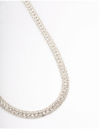 Silver Mixed Round Diamante Belt