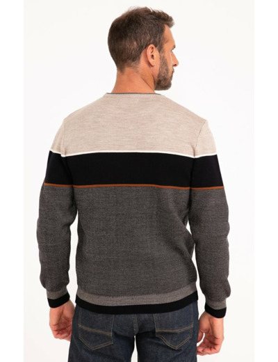Pull col rond rayé Mocky